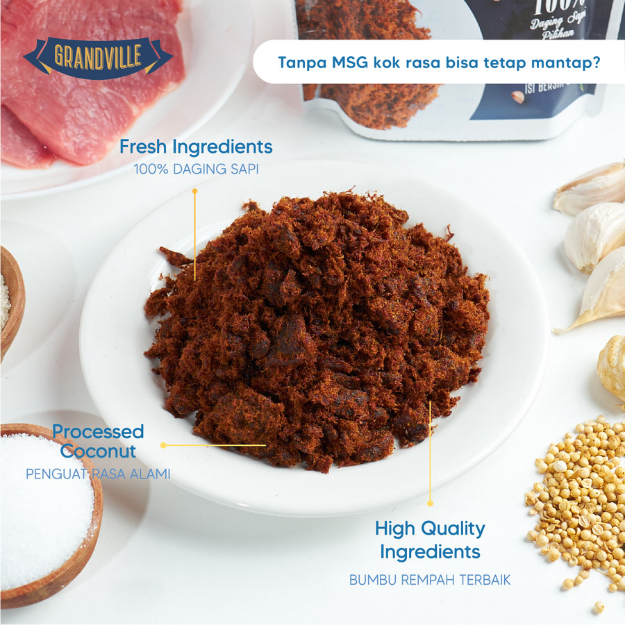 Grandville Crunchy Beef Floss Abon Sapi Original 100gram