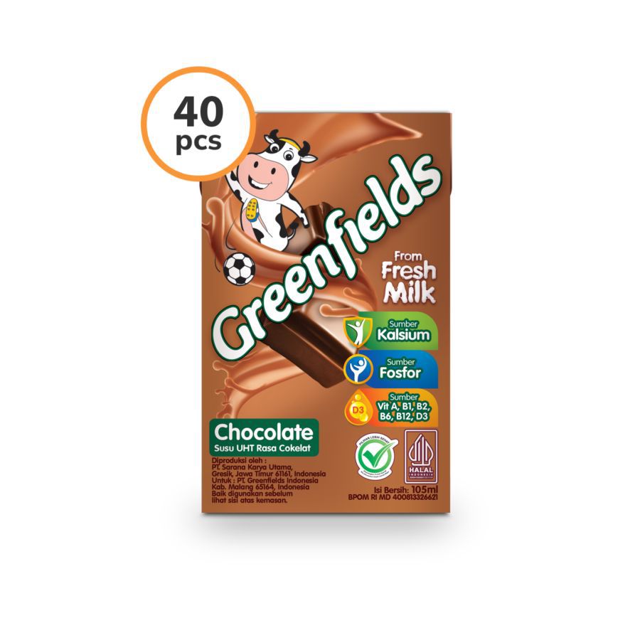 Greenfields UHT Chocolate 105ml 1 Dus 40 Pcs/Susu UHT 40pcs