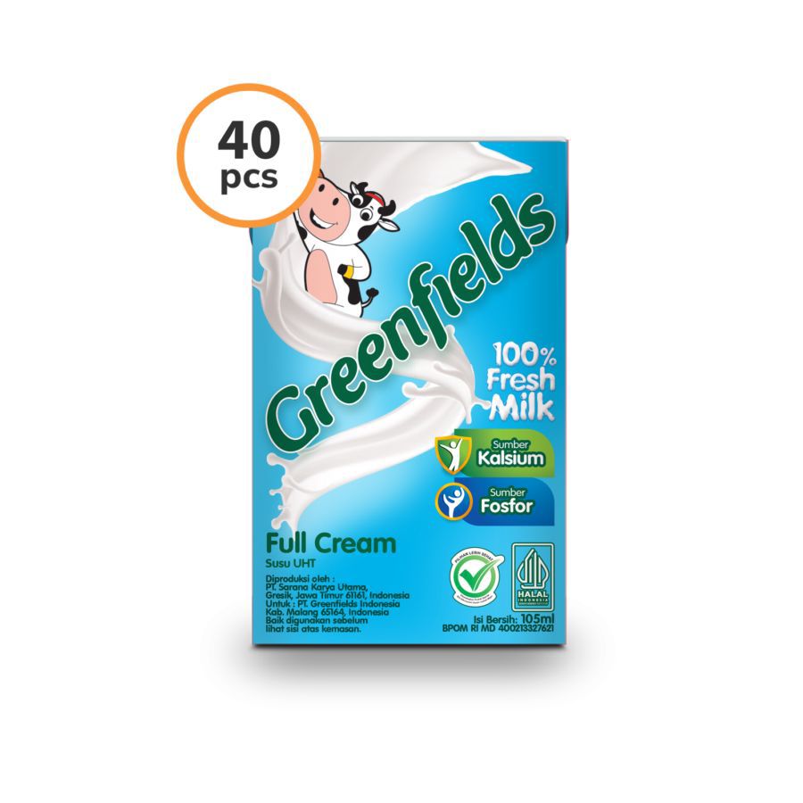 Greenfields UHT Full Cream 105m 1 Dus 40 Pcs/Susu UHT 40pcs