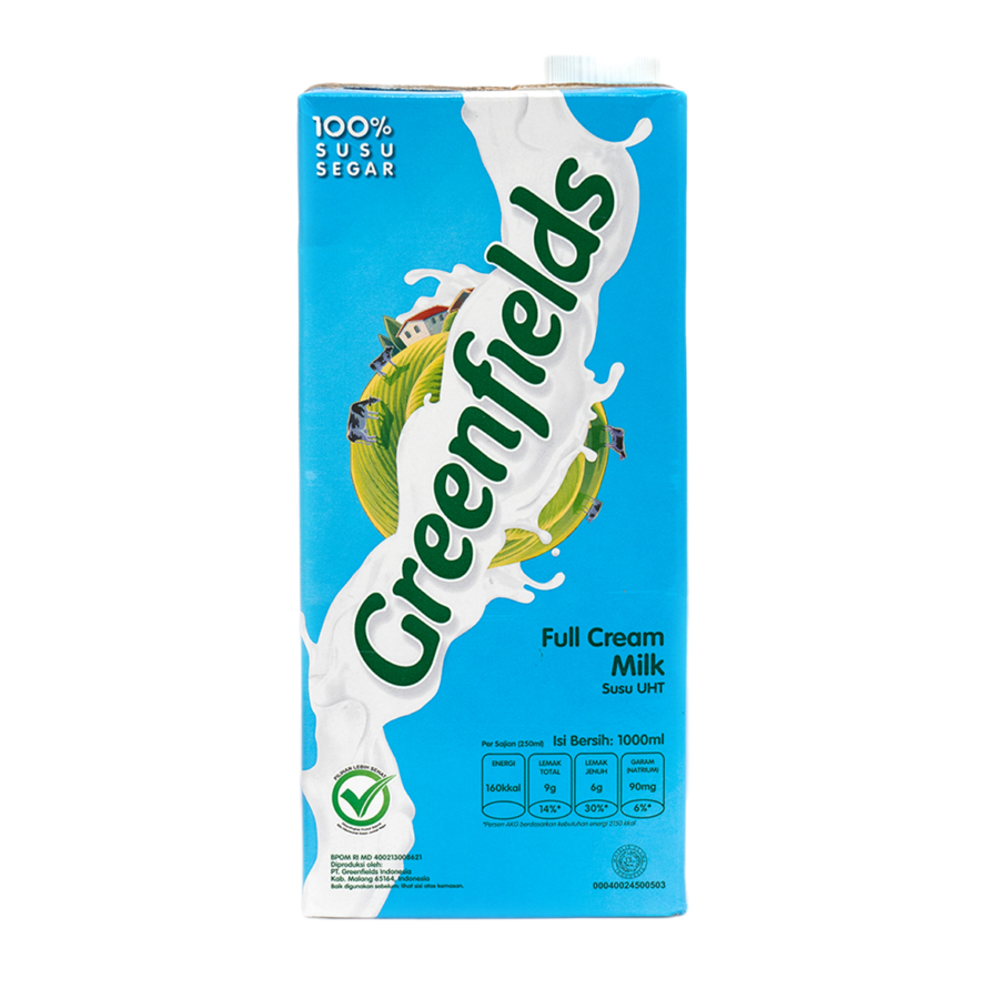 Greenfields UHT Milk Full Cream Plain /Susu UHT 950ml