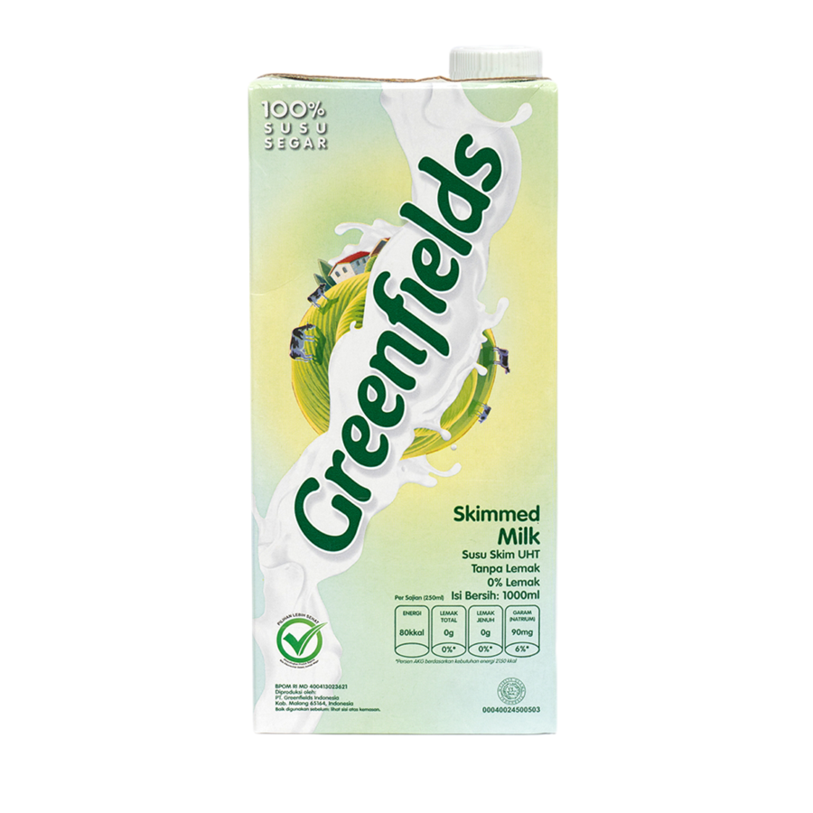 Greenfields UHT Milk Skim/Susu UHT 1000ml 1000ml