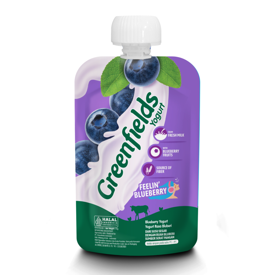 Greenfields Yogurt Pouch Blueberry/Yoghurt 110gram