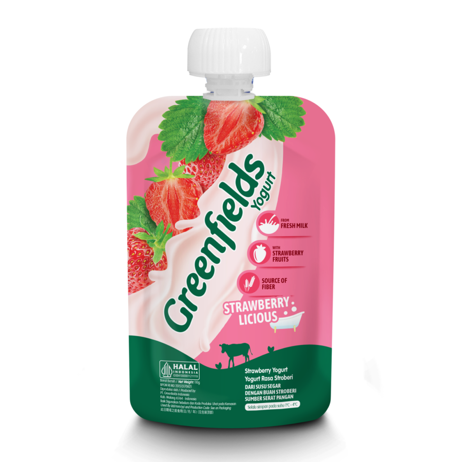 Greenfields Yogurt Pouch Strawberry/Yoghurt 110gram