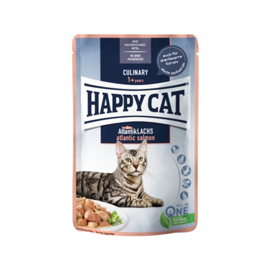 Happy Cat Makanan Kucing Basah Culinary Atlantic Salmon Pouch 85gram