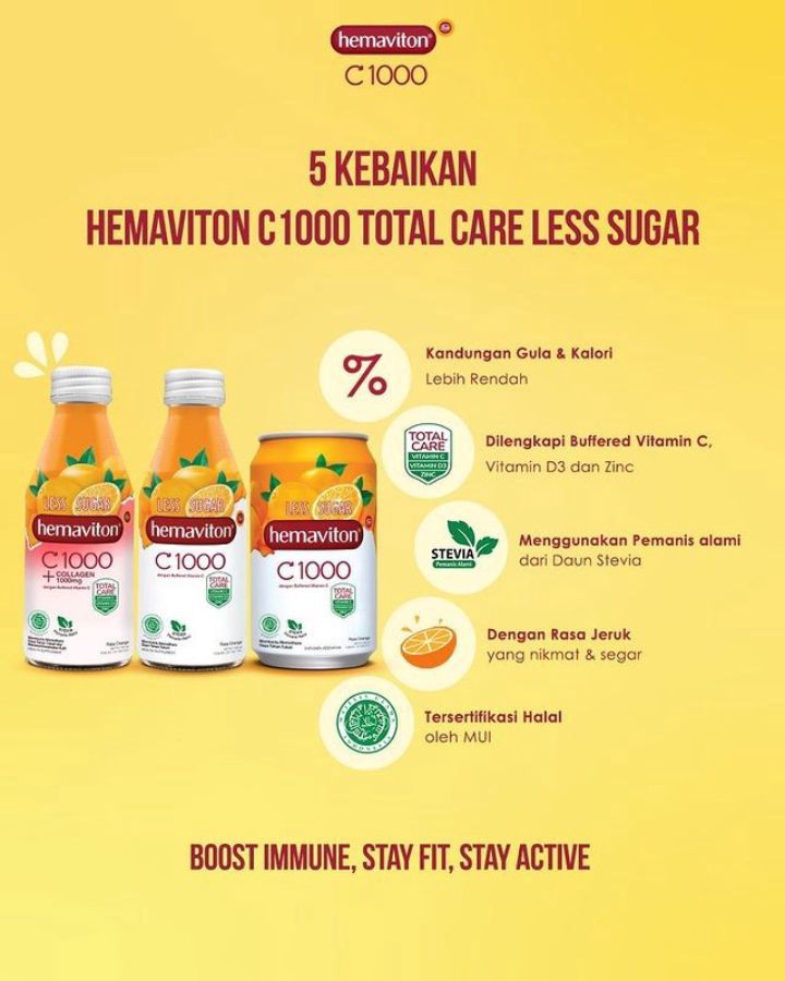 Hemaviton Vitamin C 1000 Less Sugar Orange 330ml