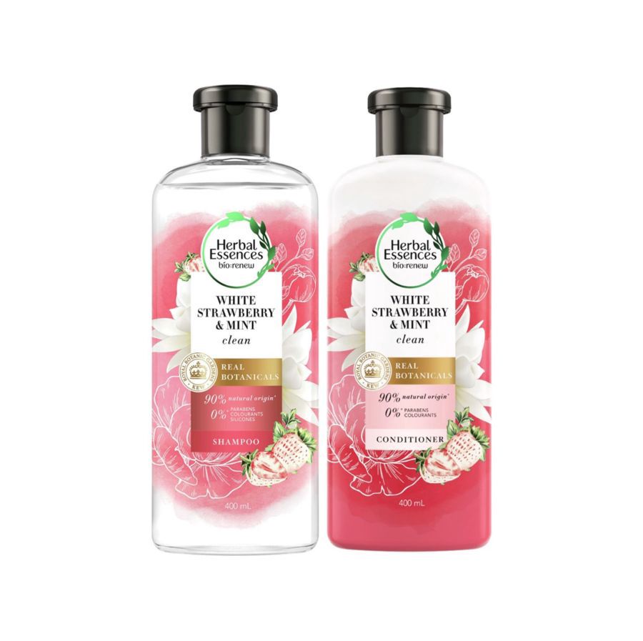 Herbal Essences Bio Renew White Strawberry and Mint Conditioner & Shampoo 2bottles