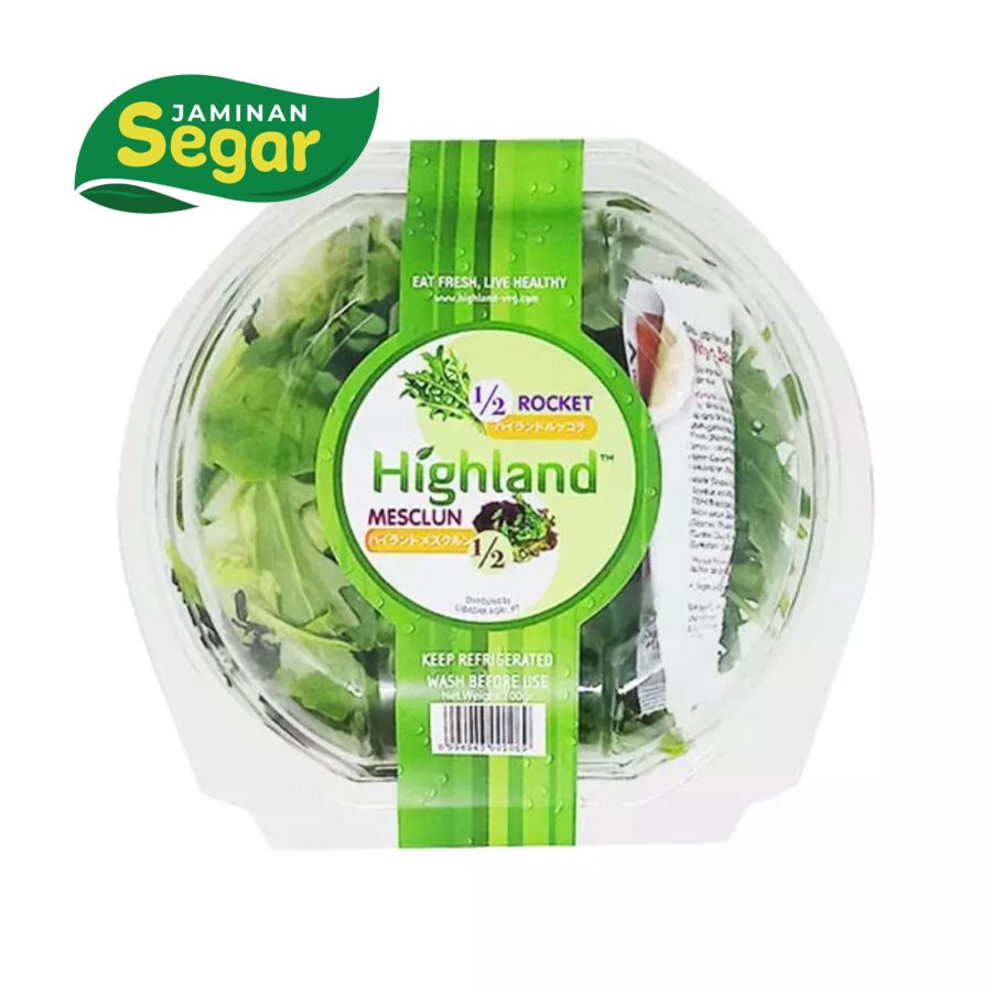 Highland 50/50 Mesclun & Wild 100gr + Dressing 100gram