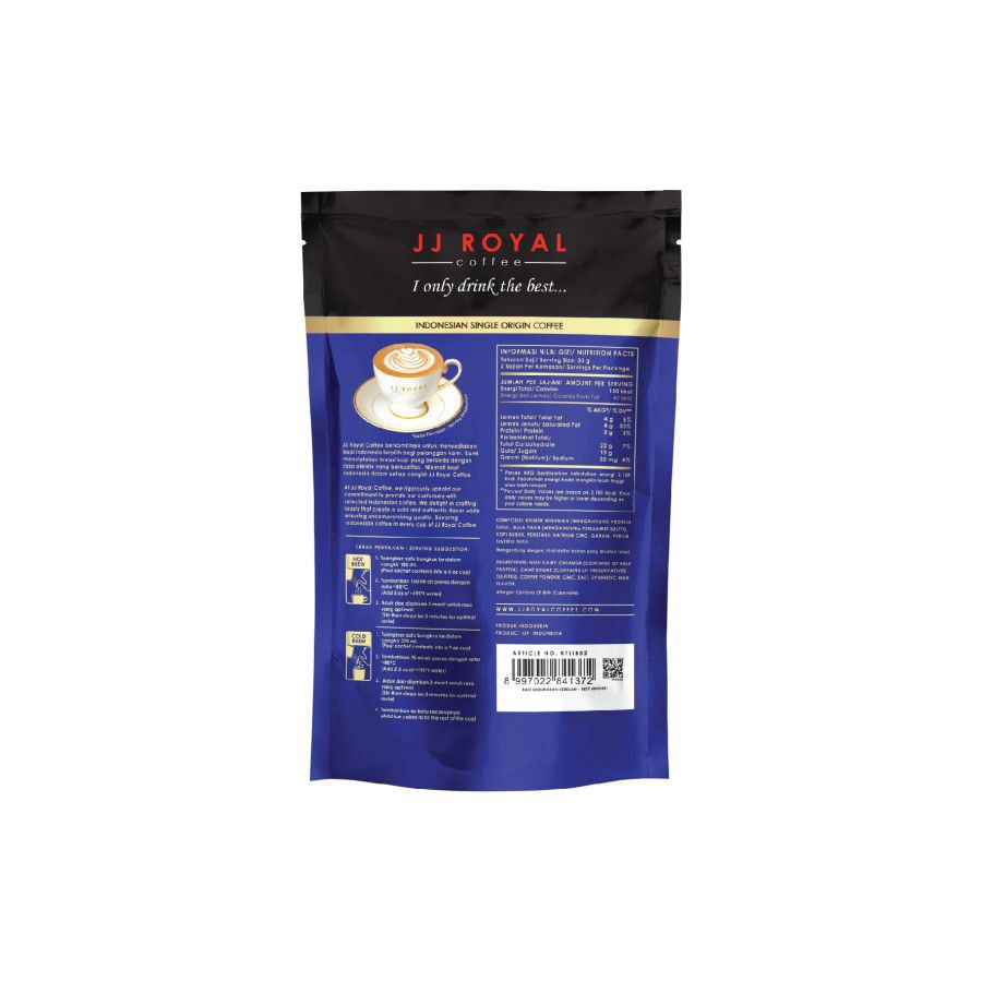 JJ Royal Kopi Tubruk Cafe Latte Inner Bag 2 x 30gr 30gram