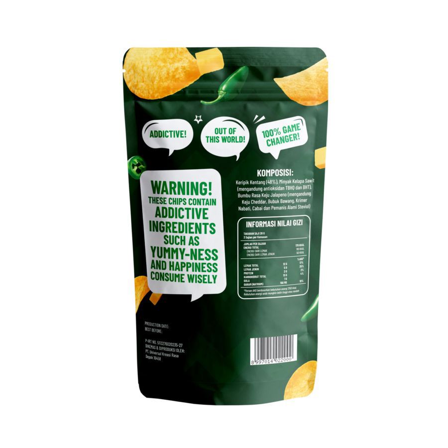 Jalapeno Cheddar Cheese Potato Chips - Astro Goods/Keripik Kentang 70gram