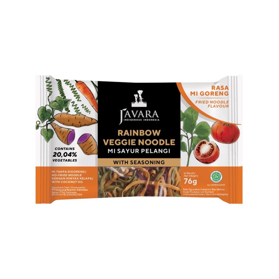 Javara Rainbow Veggie Noodle Rasa Mie Goreng 76gram