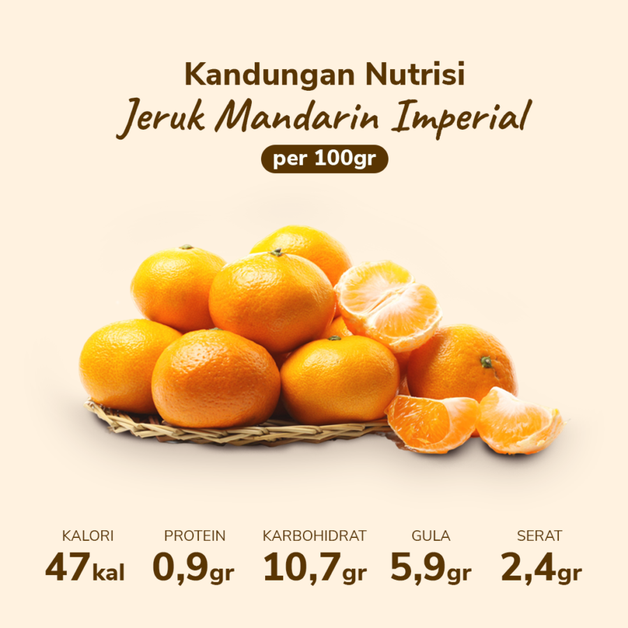 Jeruk Mandarin Imperial Less Seed - Astro Farm 500gr - 550gr, 5-8pcs/pack 1pcs