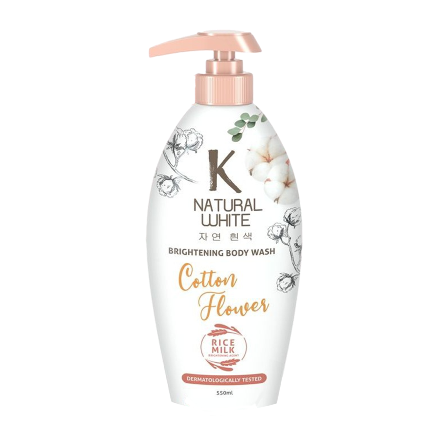 K Natural White Body Wash Cotton Flower Bottle/Sabun Mandi 500ml