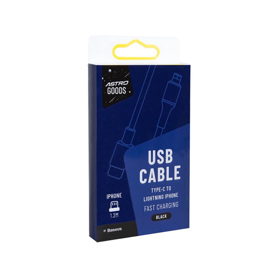 Kabel Type-C to Lightning iPhone Fast Charging 1.2m Hitam - Astro Goods 1pcs