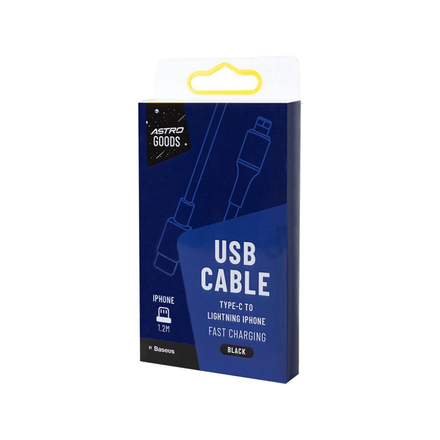 Kabel Type-C to Lightning iPhone Fast Charging 1.2m Hitam - Astro Goods 1pcs