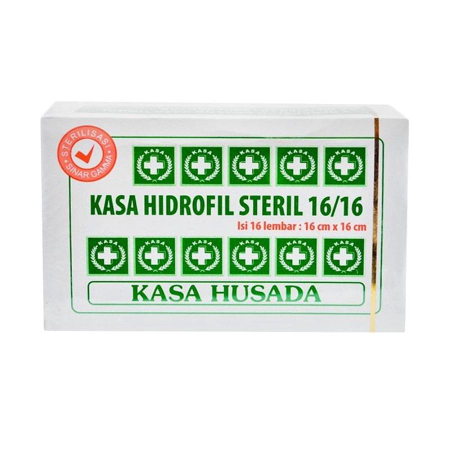 Kain Kasa Steril Husada 1 box isi 16 lembar 16x16cm 250gram