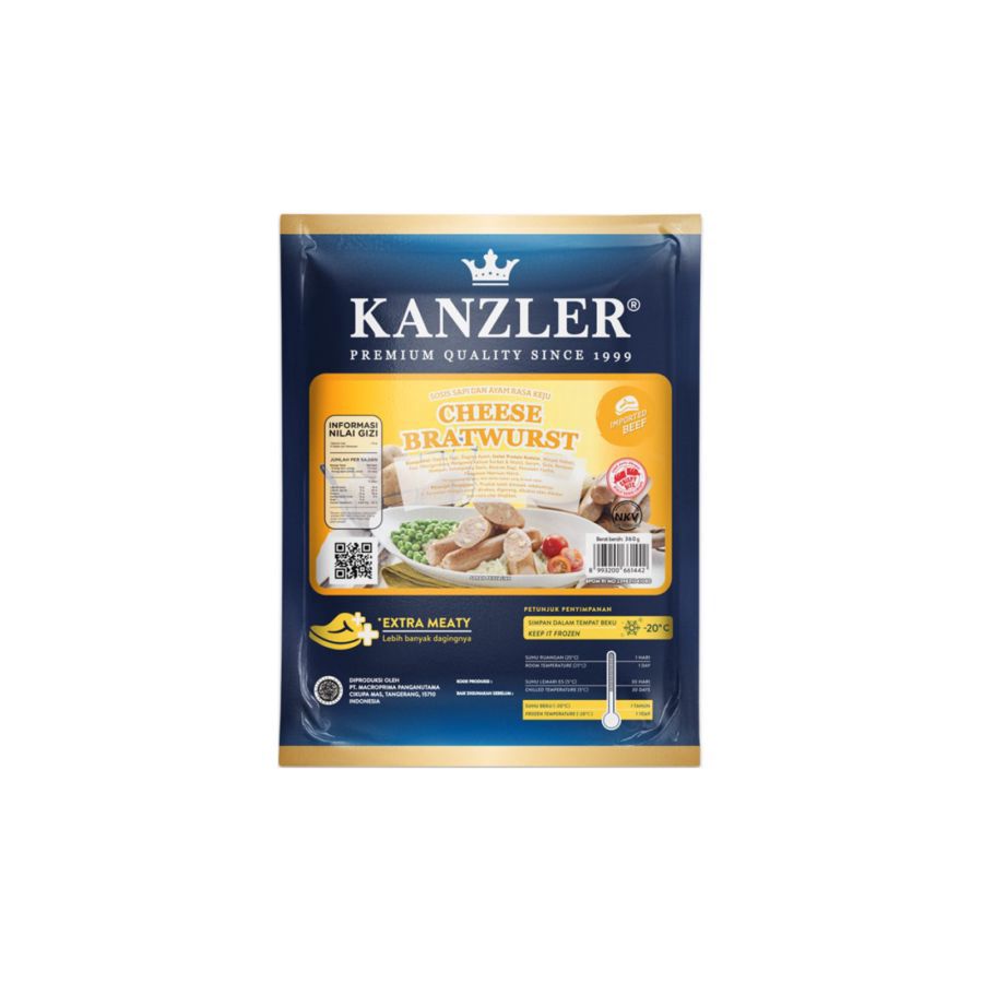 Kanzler Cheese Bratwurst/Sosis 360gram