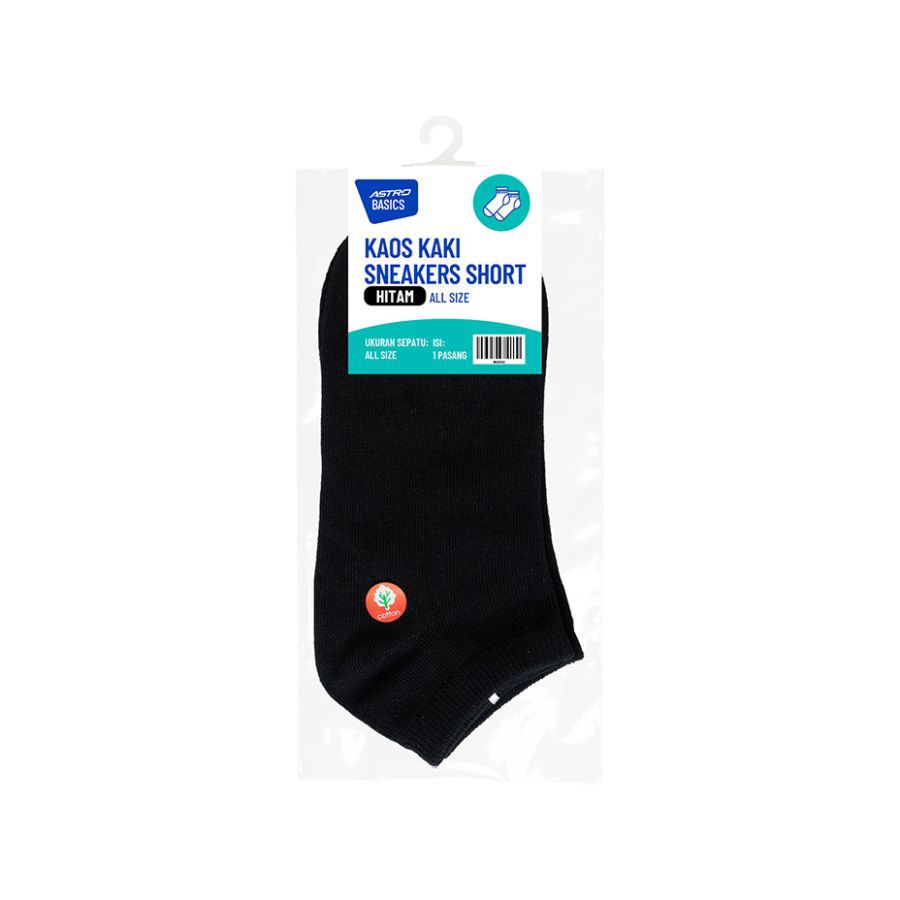 Kaos Kaki Sneakers Short Hitam - Astro Basics 1pcs