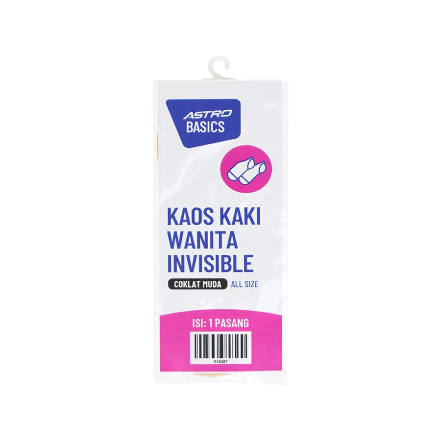 Kaos Kaki Wanita Invisible Coklat Muda A Basics 1pcs