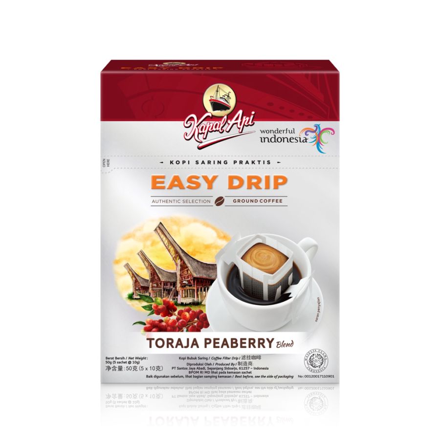 Kapal Api Drip Toraja Peaberry isi 5pcs/Kopi Bubuk Saring 5sachets