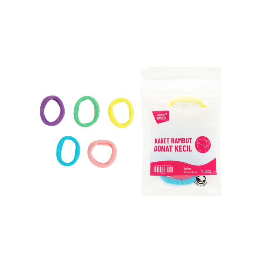 Karet Rambut Donat Kecil Warna-Warni/Hair Tie - Astro Basics 1pack 1pack