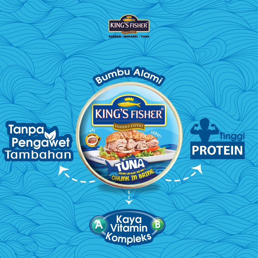King's Fisher Tuna Chunk in Brine/Tuna dalam Air Garam 170gram