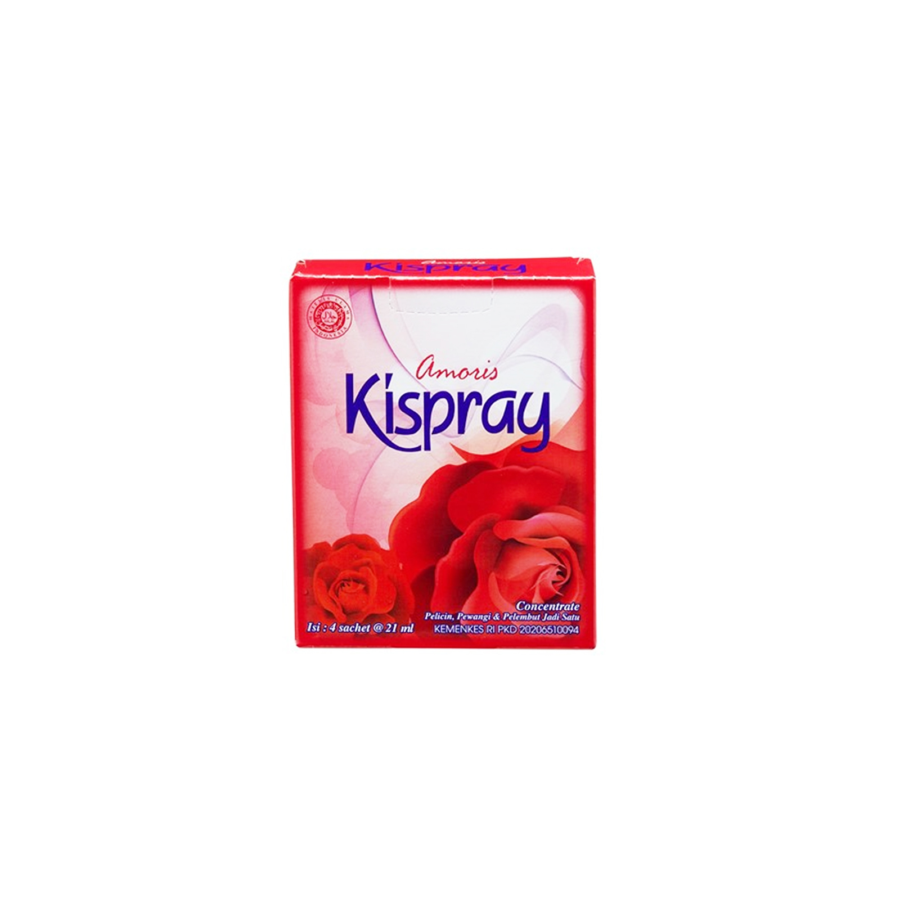 Kispray Amoris 1 Dus x 4 Sachet 21ml/Pelicin Pewangi Pakaian