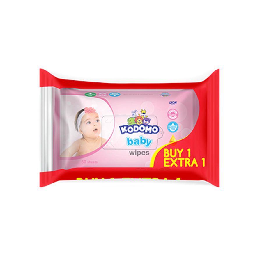 Kodomo Baby Wipes 50sheet Rice Milk Pink/Tissue Basah Bayi 2packs