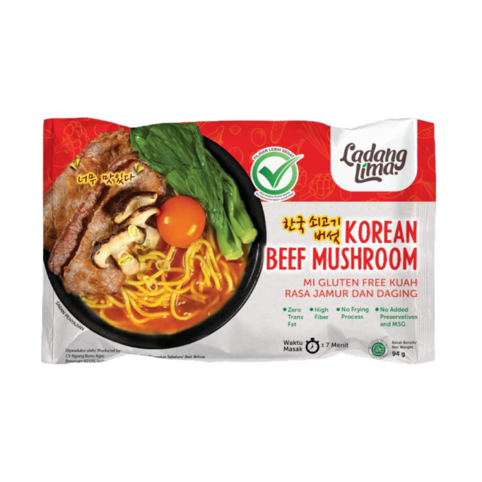 Ladang Lima Korean Beef Mushroom Noodle/Mie Instan