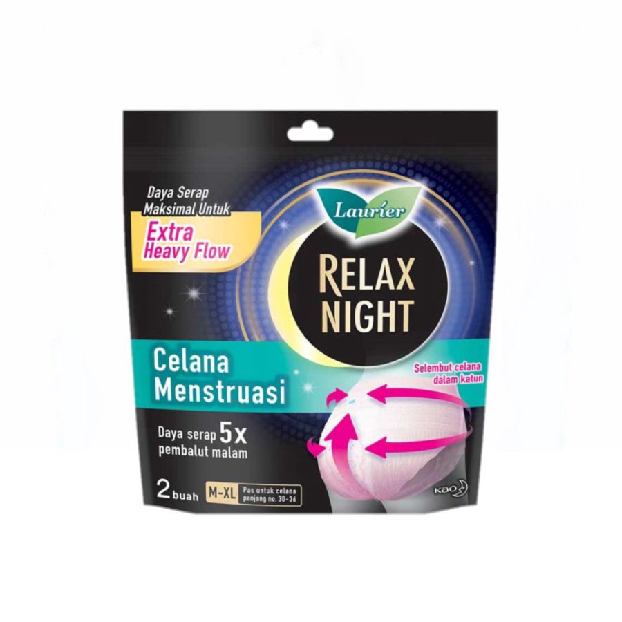 Laurier Relax Night Celana Menstruasi Pembalut Wanita Size M-XL 2s/Kewanitaan 1packs