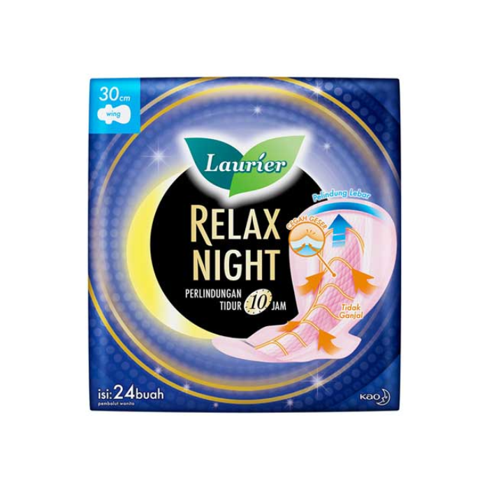 Laurier Relax Night Wing 30cm Pembalut Kewanitaan