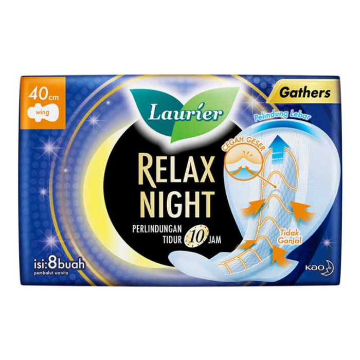 Laurier Relax Night With Gather 40cm x 8pcs 1pack