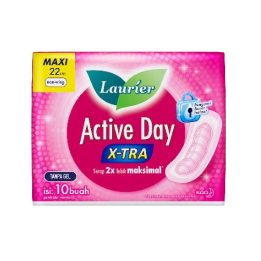 Laurier Active Day X-tra Maxi Non Wing 22 cm Pembalut Kewanitaan 10pads