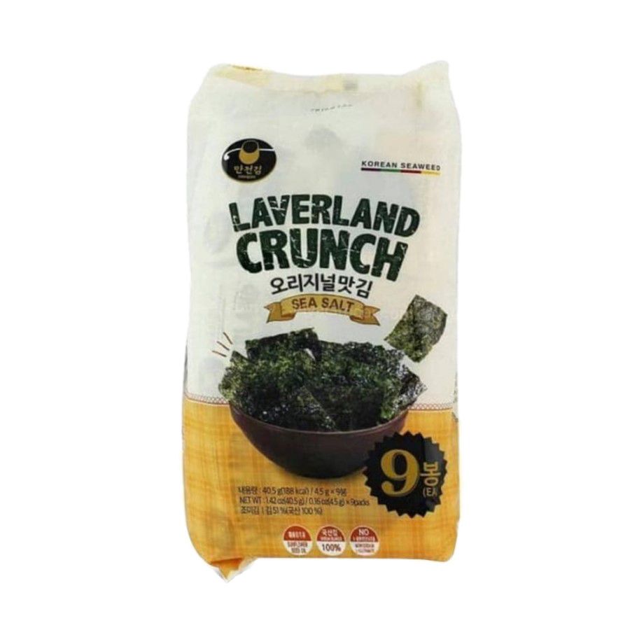 Laverland Crunch Seaweed Sea Salt 4.5gr x 9pcs/Rumput Laut