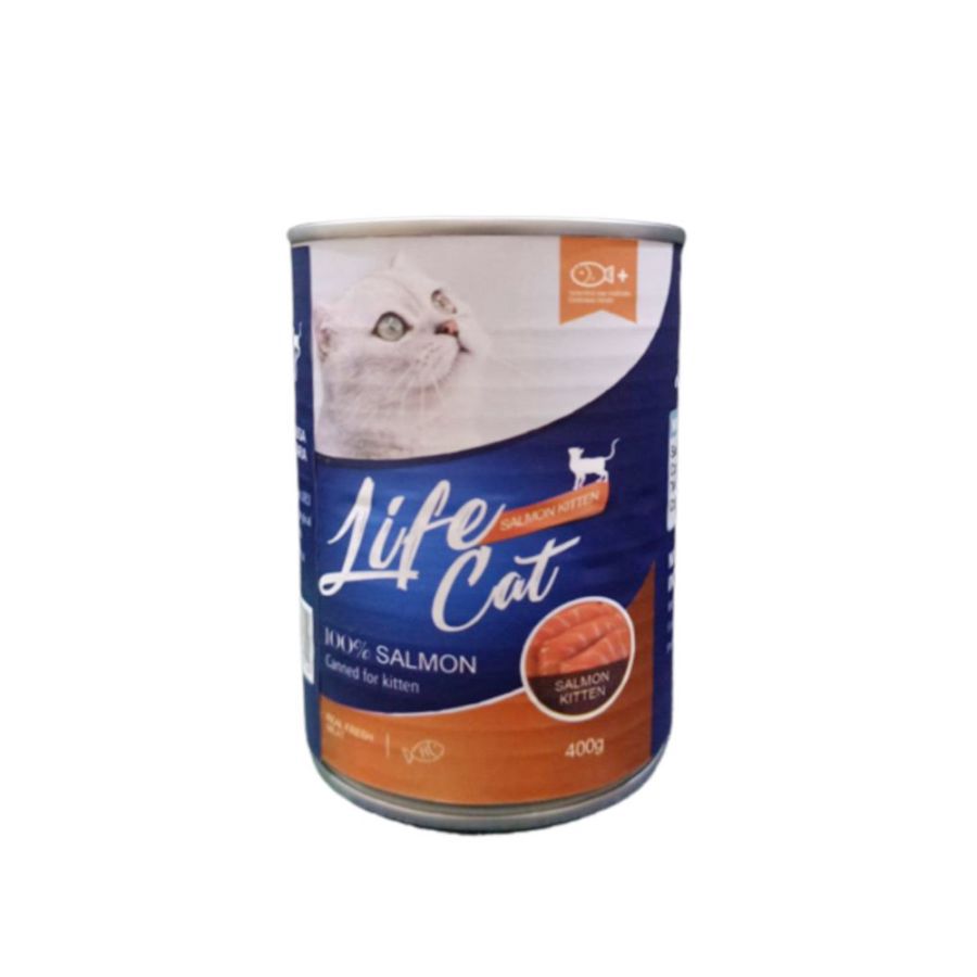 Life Cat Salmon Kitten Makanan Kucing Basah Kaleng 400gram