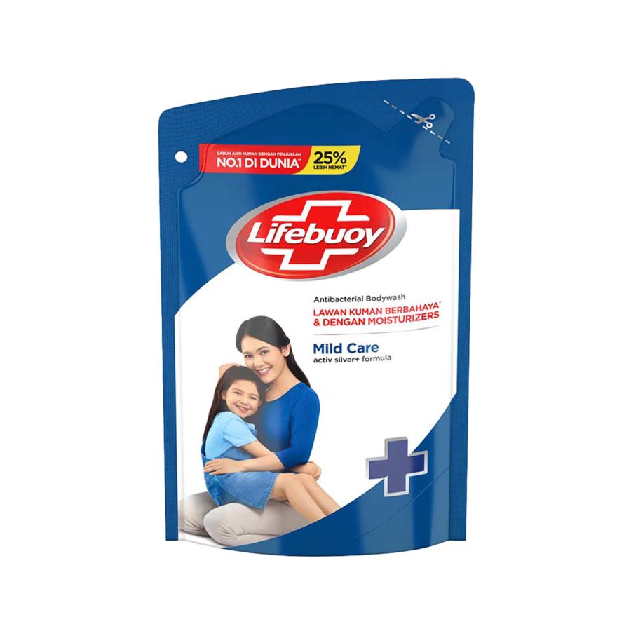 Lifebuoy Body Wash Mildcare Pouch/Sabun Mandi 400ml