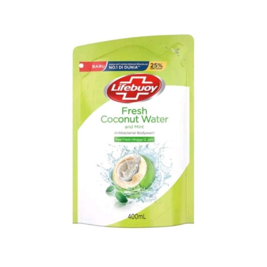 Lifebuoy Fresh Coconut Water & Mint Antibacterial Bodywash Refill 400ml