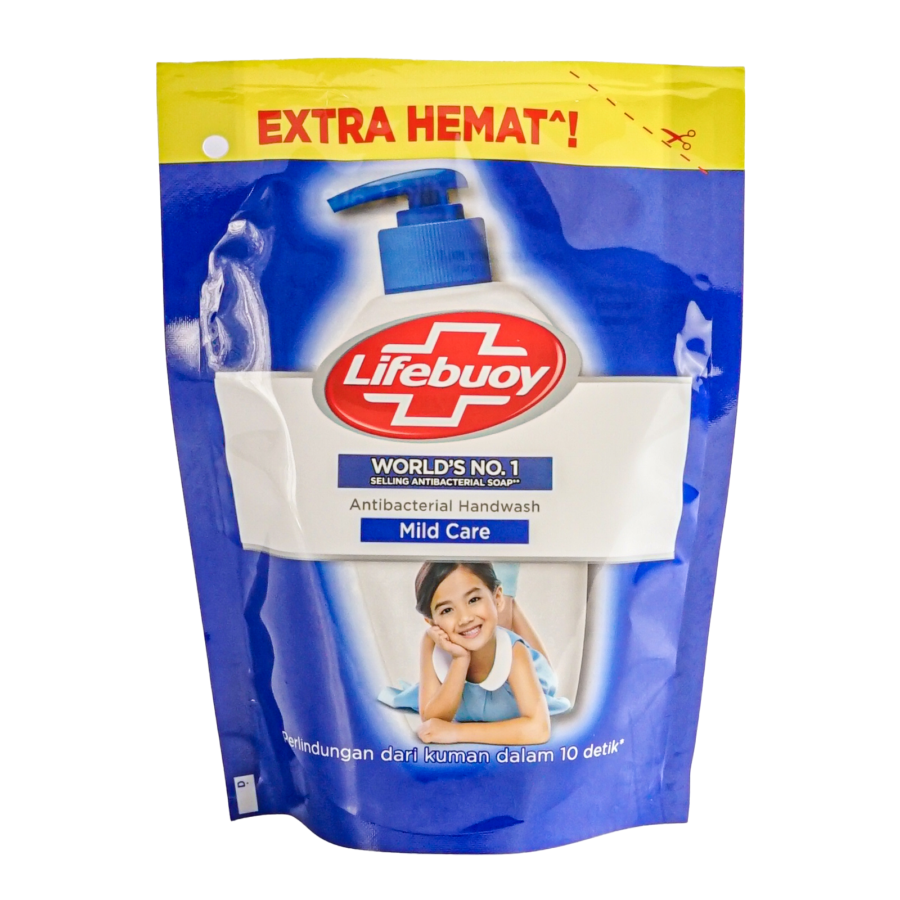 Lifebuoy Handwash Mild Care Pouch/Sabun Cuci 180ml