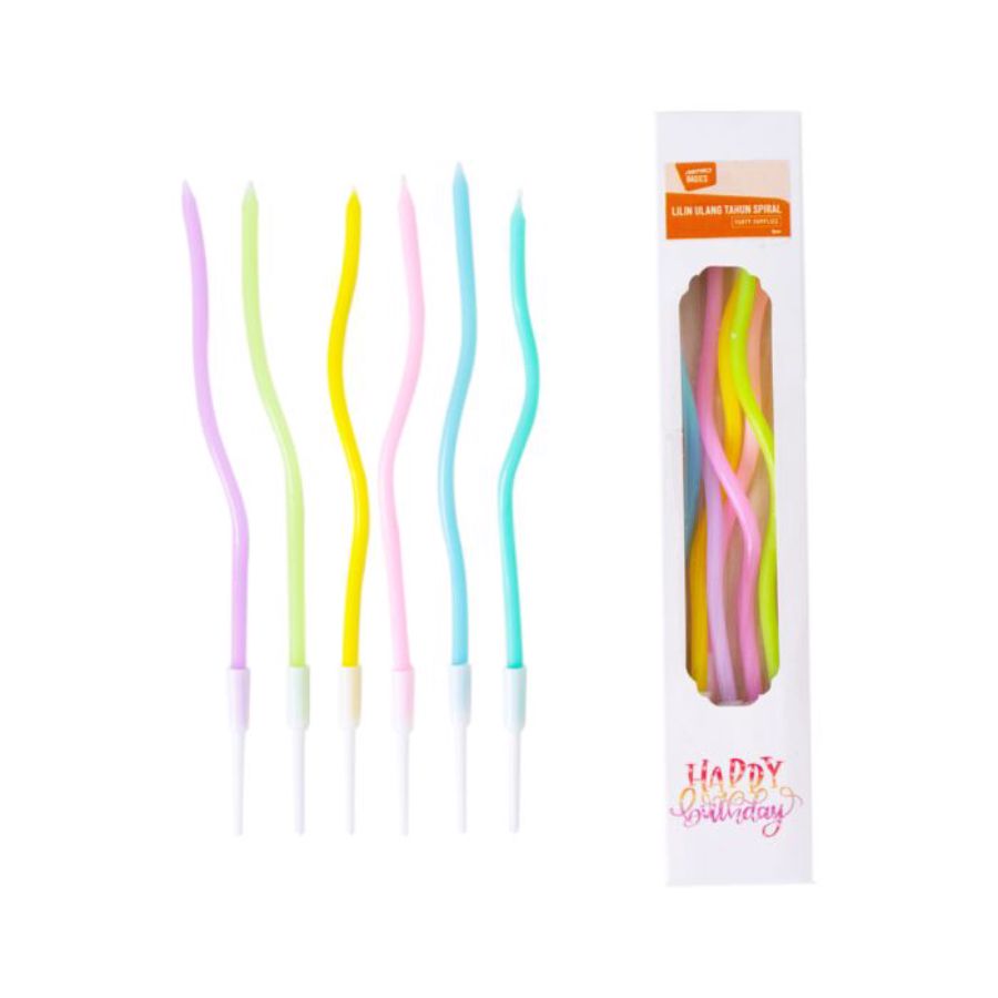 Lilin Ulang Tahun Spiral Pastel 6 pcs - Astro Basics 1packs