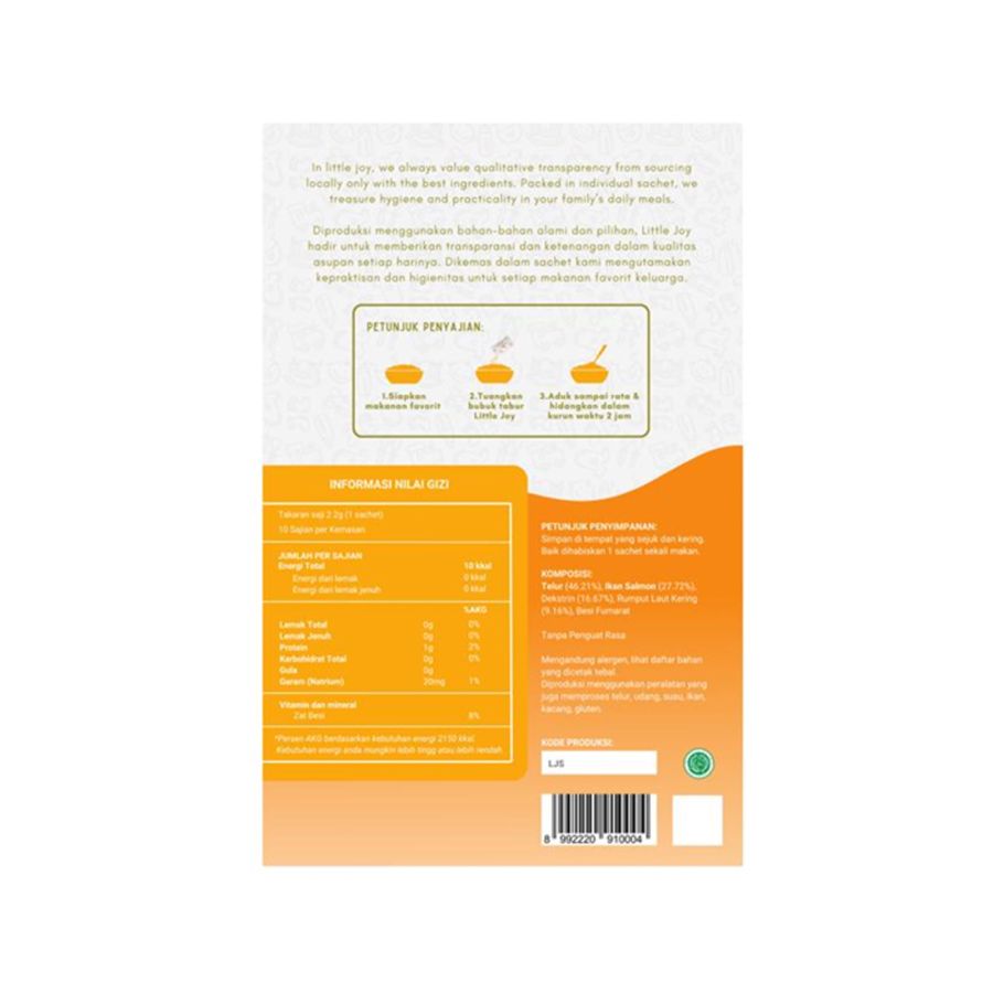 Little Joy Bumbu Tabur with Egg, Salmon, &  Seaweed MPASI 220gr 10pcs