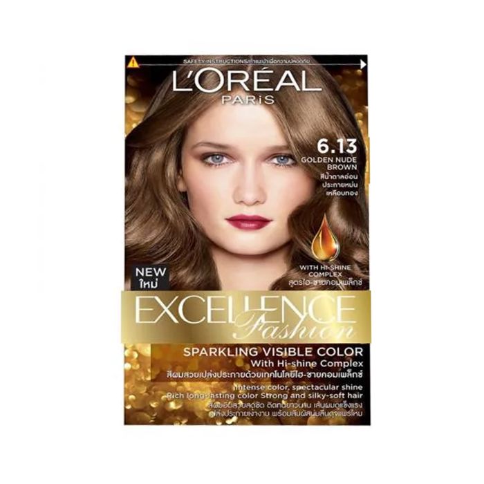 Loreal Excellence Hair color 6.13 Golden Nude Brown Pewarna Rambut