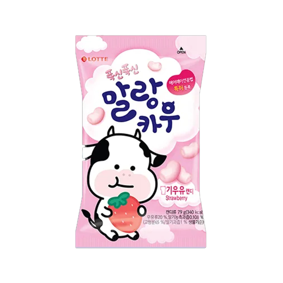 Lotte Malang Cow Strawberry Cotton Candy 79gram