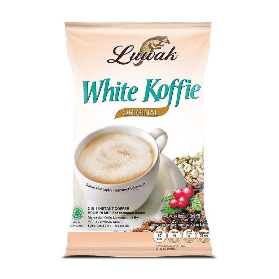 Luwak White Koffie Original Bag 20gr isi 10 Sachet/Kopi Bubuk 200gram