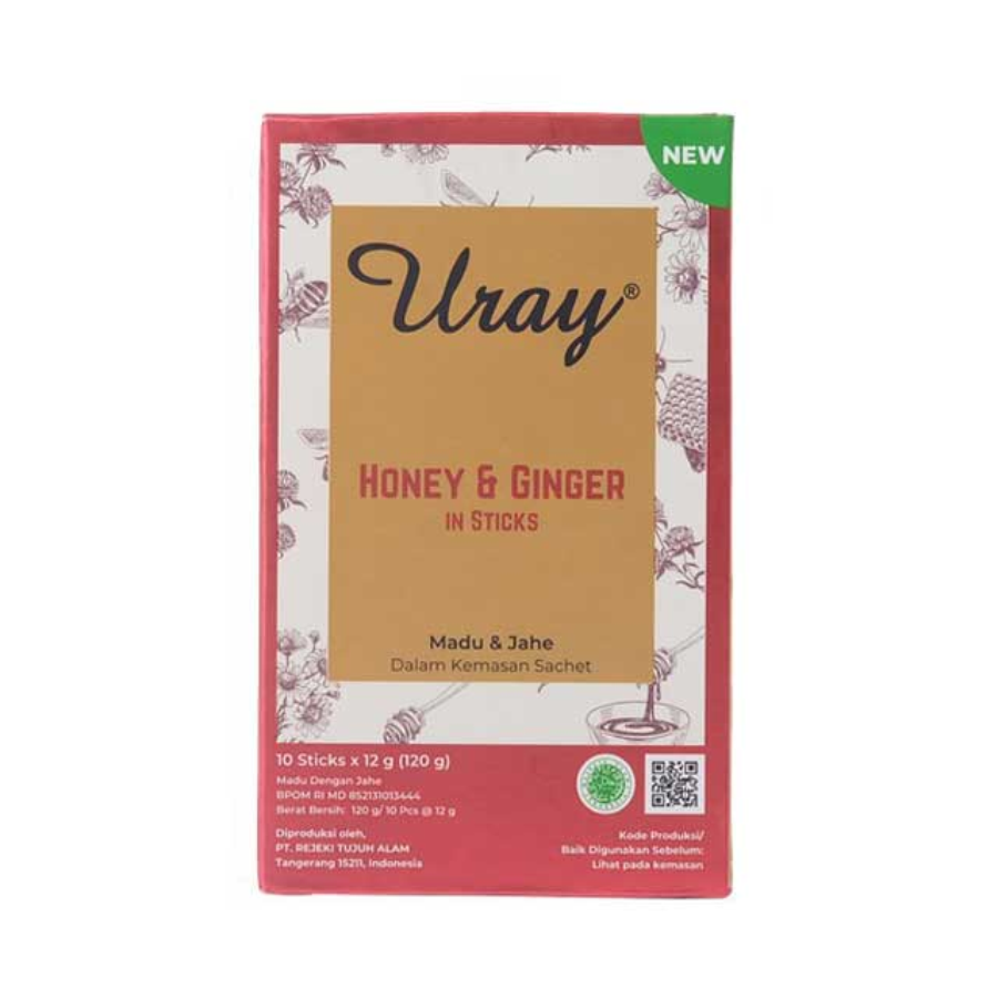 Uray Madu & Jahe Madu Sachet 10 sticks x 12 gram 1box