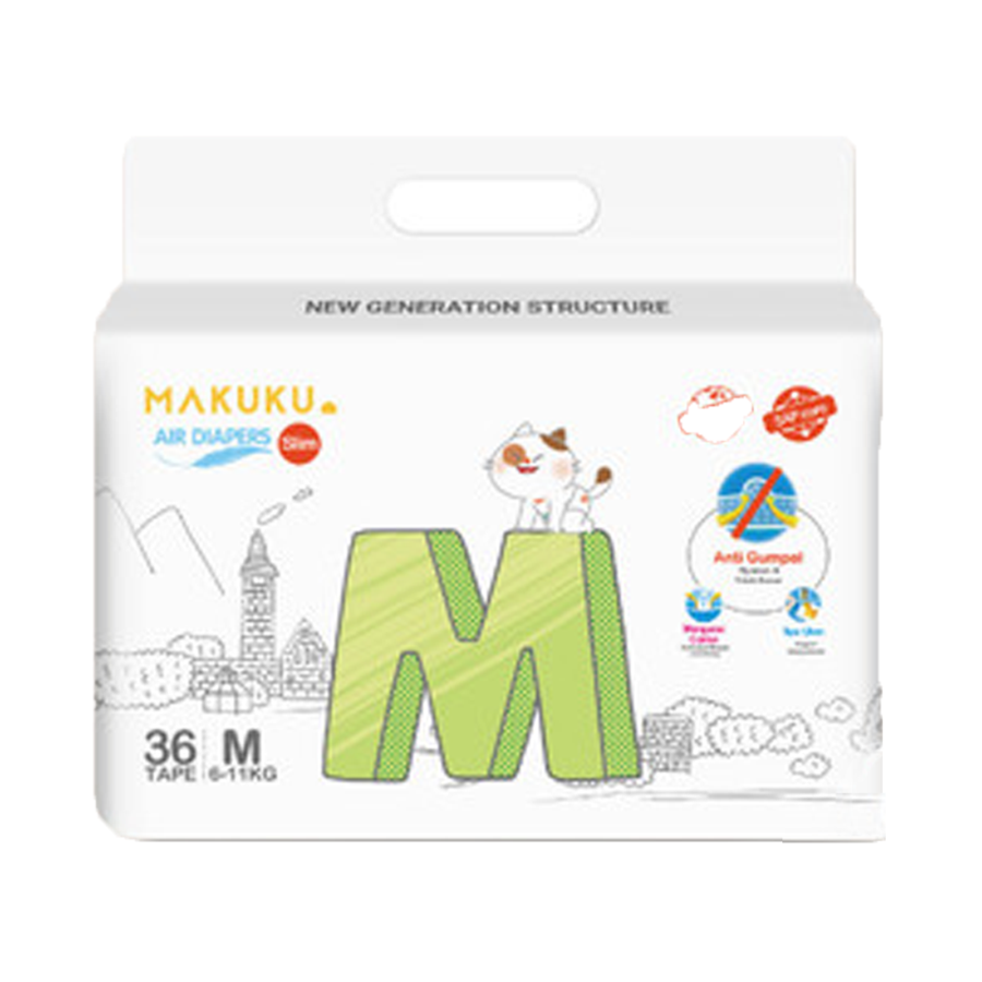 Makuku Diapers Slim Tape Diapers M36 1pack