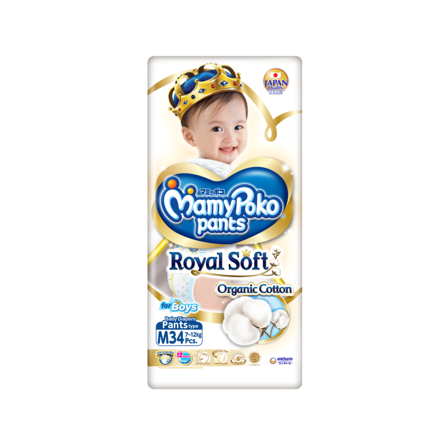 Mamypoko Boy Royal Soft M34 Diapers Pants 1packs