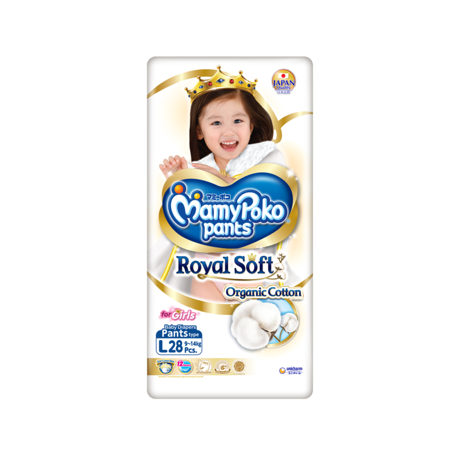 Mamypoko Girl Royal Soft L28 Diapers Pants 1packs