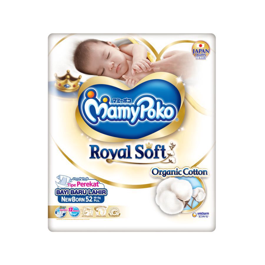 Mamypoko Royal Soft Dry NB52 Diapers Tape 1packs