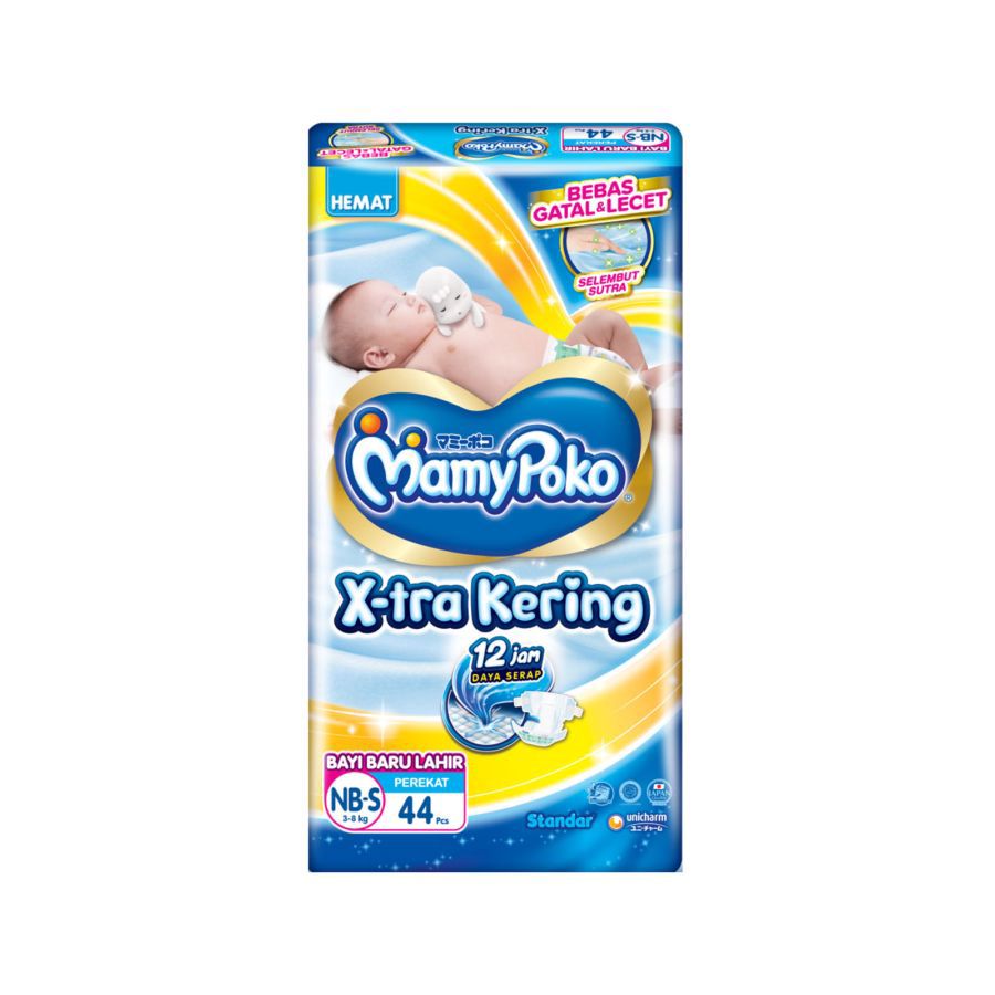 Mamypoko X-tra Kering NB-S44 Diapers Tipe 1packs