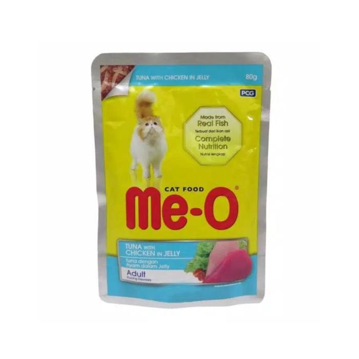 Me-O Pouch Cat Food Tuna with Chicken in Jelly