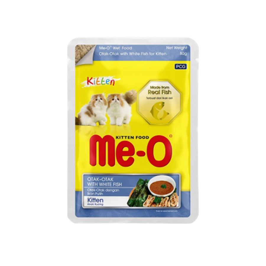 Me-O Pouch Kittten Food Otak-Otak With White Fish 80gram